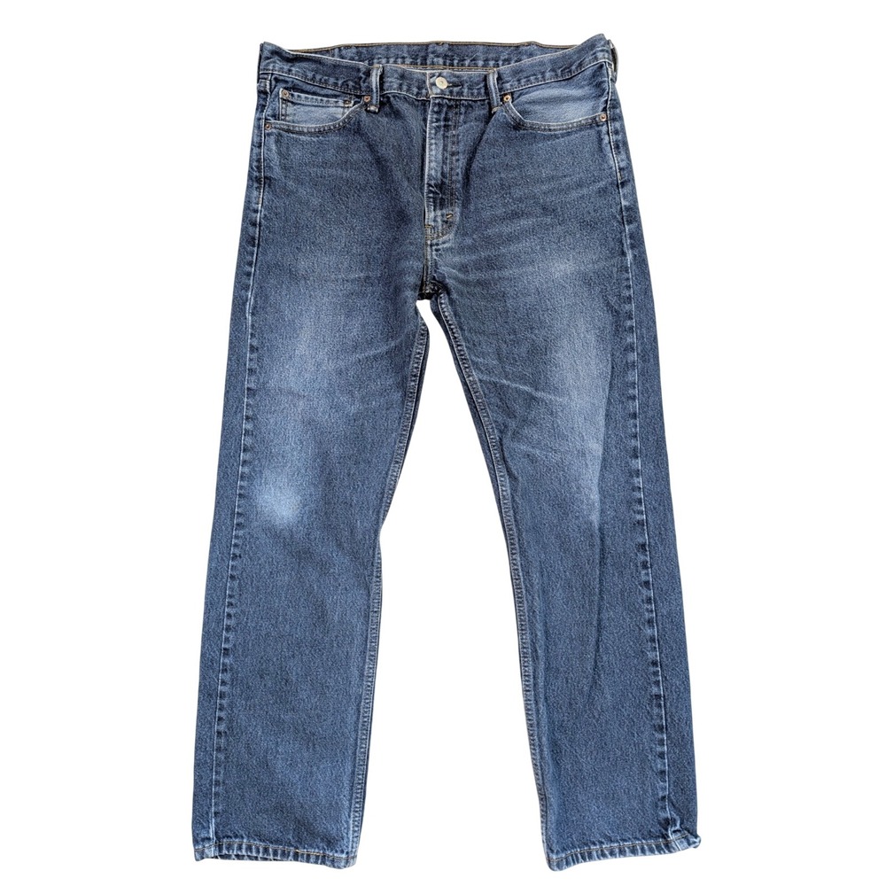 Levi's 505 Regular Fit Straight Leg Blue Wash Denim Jeans Men's 38x32